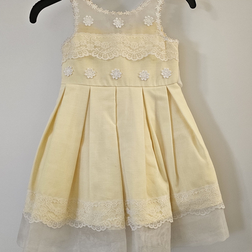 Bonnie Jean Cream Lace Floral Dress
